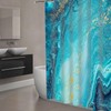 Domoku Marble Waterproof Shower Curtain with Hooks, Machine Washable Easy-Care