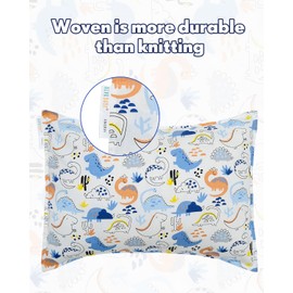 ALVABABY Toddler Pillowcases 2 Pack Organic Cotton Kids Pillow Cover Fit 13"x 18" or 12"x16" Envelope for Girl Boy Sleepy Travel(Pillowcase Only)