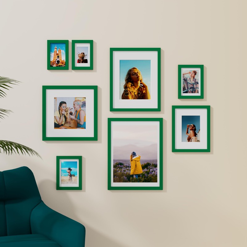 Vittanly 8x10 Picture Frame, Display Pictures 5x7 with Mat or