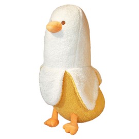 EU SOU Large Body Pillow Stuffed Animal Banana Duck Fluffy Fluffy Long Cushion Pillow (50cm, White)