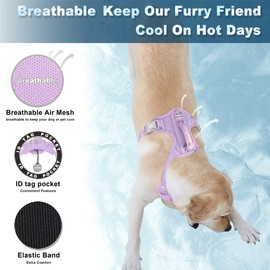 BARKBAY No Pull Dog Harness Front Clip Heavy Duty Reflective Easy Control Handle for Large Dog Walking with ID tag Pocket