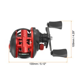 PATIKIL Baitcasting Fishing Reel, 12 Speed Magnetic Braking System with 18+1BB Ball Bearings, 8.1:1 Gear Ratio Left-Handed Fishing Reels for Fishing Saltwater Freshwater, Red, Black