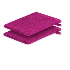 EXKLUSIV HEIMTEXTIL 2 x Wash Mitt 15 x 21 cm Pink 500 g