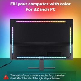 bruwaa Monitor Backlight for PC, 6.5ft LED Strip Sync to 32 Inch Screen, Gaming Lights for Monitors with Color Matching, Lighting for Games/Movies/Music