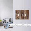 Rustic Brown Wood Grain 3 Gang Artistic Light Switch Covers