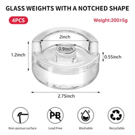 9Pcs Fermentation Glass Weights with Easy Grip Handles, Clear Canning Weights and Pickling Glass Weight for Wide Mouth Mason Jars, Fermenting Kit, Kimchi, Sauerkraut (9)