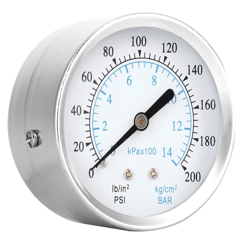 0-14kg/cm 0-200psi Dual Scale Pressure Gauge 1/8NPT Back Connection
