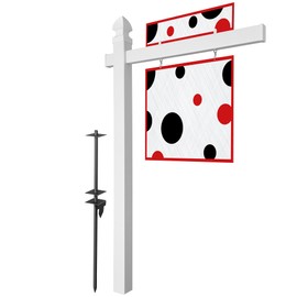 Casafield 72" x 47" Real Estate Sign Post for Open House and Yard Sale Signs with Flat Cap and Gothic Cap Options - Vinyl PVC - White