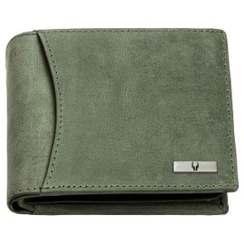 WILDHORN® RFID Protected Genuine Leather Wallet for Men, Green Hunter, Contemporary