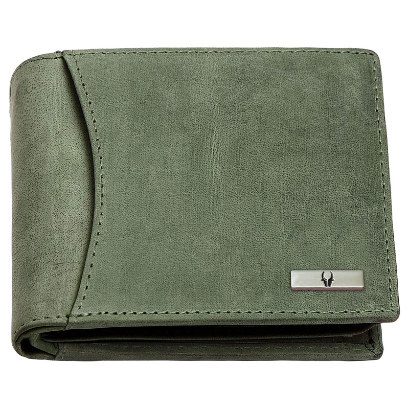 WILDHORN® RFID Protected Genuine Leather Wallet for Men, Green Hunter,