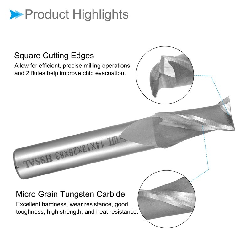 CoCud Square Nose End Mill 14mm x 26mm Cutting 12mm