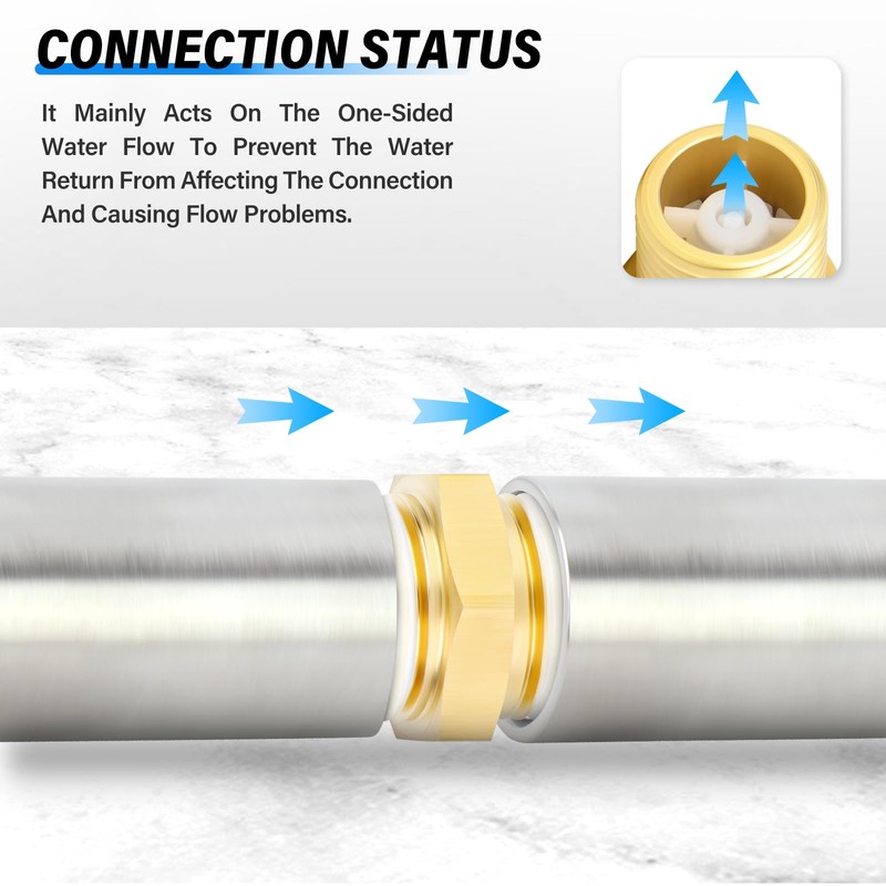 TAILONZ PNEUMATIC 2PCS Brass Check Valve 1/2" Male to 1/2"