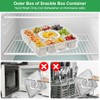 2 Pack Divided Snackle Box Container Clear Serving Tray With