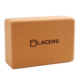 Lacers PetrolLine Yoga Block Cork 1 Piece - Natural Cork Block for Yoga, Pilates, Fitness, Stretching and Meditation - Non-slip, Stable & Sustainable - For Beginners and Advanced Users