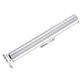 TOP-VIGOR 2Pcs 6063 Aluminum Round Tube, 26mm OD 20mm ID 300mm Length Seamless Aluminum Straight Tubing Metal Pipe for Industry DIY Projects