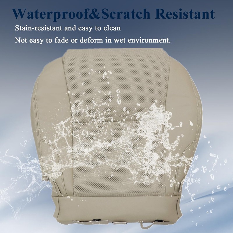 NLQR Front Driver Side Bottom Replacement Seat Cover Tan Microfiber