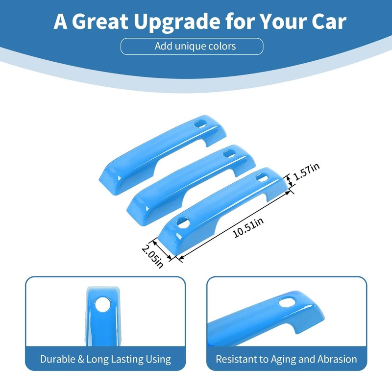 PDKLIN for Bronco Door Handle Cover Trim Light Blue Fit