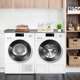 Royxen Washer Dryer Countertop, 27.4" x 54" Wood Universal Fit, Washer Dryer Topper, Laundry Room Organization, Laundry Countertop for Laundry Storage Space (Grey)