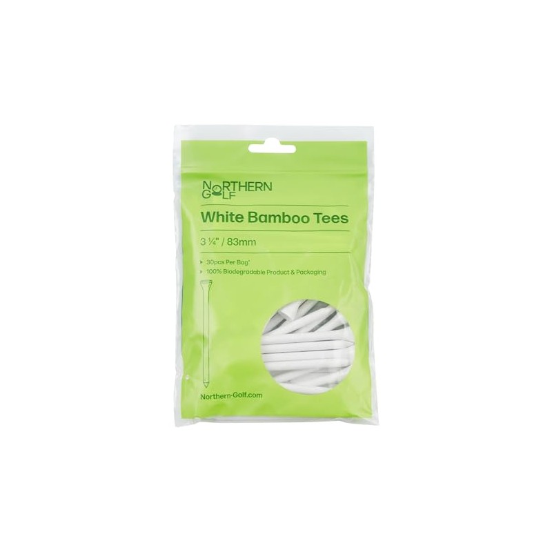 Northern Golf White Bamboo Golf Tees (3 1/4" / 83mm