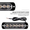 Teguangmei 4Pcs Ultra Thin 6LED Emergency Strobe Lights Amber Hazard
