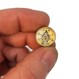 Survival Button Compass | Small, Inexpensive, Air-damped Brass Compasses | Great for Survival Kits, School Teaching Projects, Jewelry Making, Camping, and Hiking (Large - 12 Pieces)