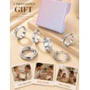 Cassieca Juego Anillos Ansiedad Mujer Acero Inoxidable
