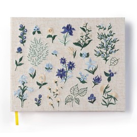 Embroidered Fabric Guest Books - Elegant Wedding Guest Book - Perfect for Wedding Receptions, Birthdays and Special Events - Baby Shower Guest Book with 200 Pages Blank and Lined for Sign-in and Photo