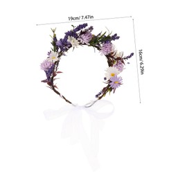IWOWHERO Lightweight Faux Floral Wedding Headband with Simulated Flowers Elegant Bridal Crown Hairpiece for Photography Boho Style Artificial Flower Headdress for Weddings and Parties