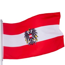 OZSENFLINT Austria Flag with Eagle 90 x 150 cm 100% Polyester Flag with Brass Eyelets Austria Flag