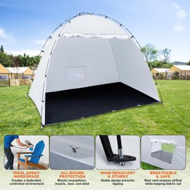 Professional Spray Paint Booth Tent (10x10x6.3ft) – Built-in Floor, Mesh Walls & Hooks | Portable Enclosure for Furniture, Crafts & DIY Painting. (10×10×6.3ft)