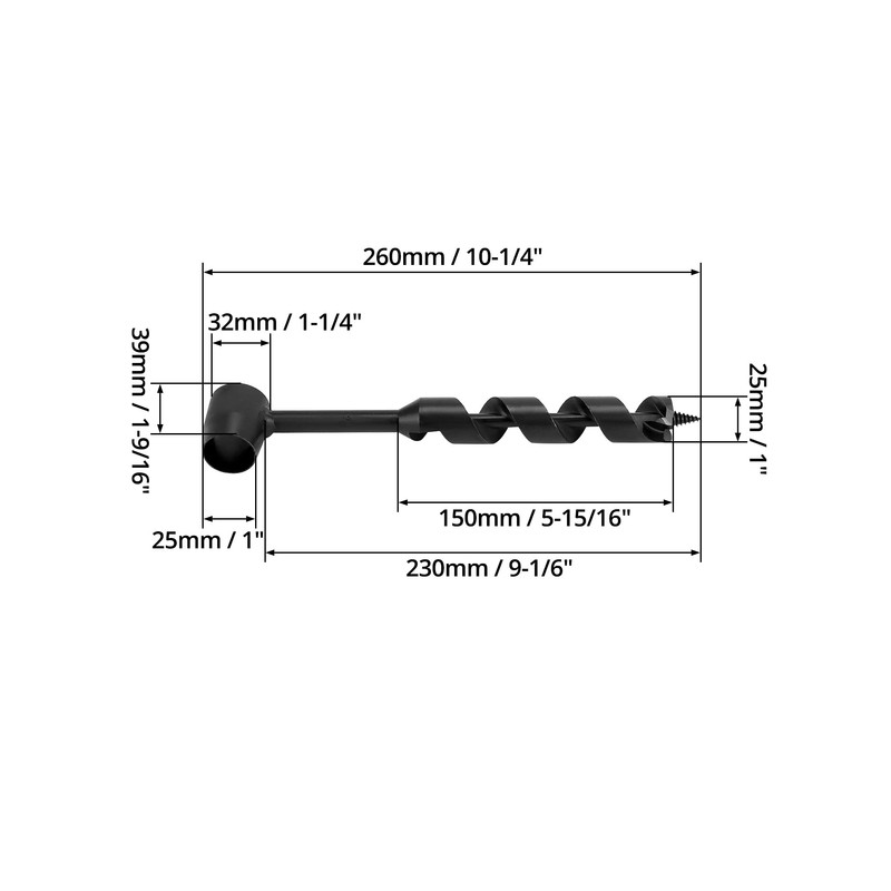QWORK® Wooden Hand Drill Multi-Purpose Auger for Outdoor Camping Bushcraft