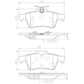 Balatas Cerámicas Traseras BREMBO Compatible con Ford Focus 2.0L L4 2007-2016