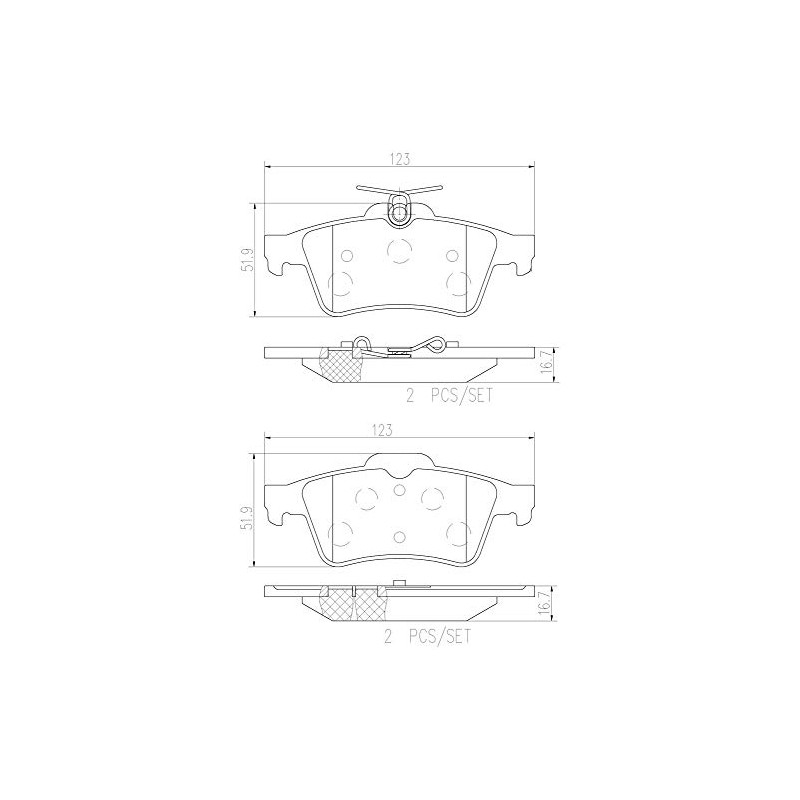 Balatas Cerámicas Traseras BREMBO Compatible con Ford Focus 2.0L L4