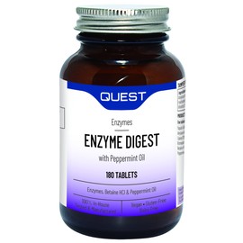 Quest Enzyme Digest with Peppermint Oil 180 Tablets. Potent Blend for Enhanced Nutrient Absorption & Comfort! (1 Pack x 180)