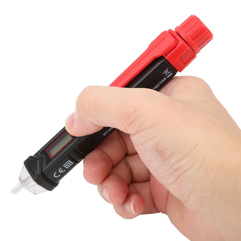 HT100P HandHeld NonContact Intelligent Test Pen Voltage Detector with Flashlight