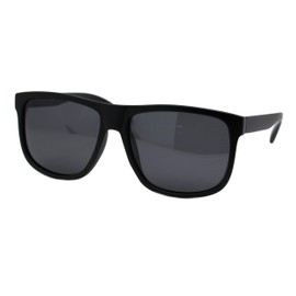 TAC Polarized Sunglasses Classic Square Plastic Frame Unisex UV400 Matte Black