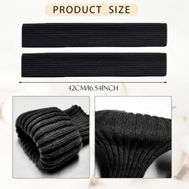 EUPSIIU 2 Pairs Knitted Leg Warmers for Women Girls, Winter Boot Cuffs Warm Knee Warmers, Lady Fashion Long Boot Cuff Knee Socks, 90s Kawaii Crochet Legwarmers for Ballet Dance Skating Yoga (2 Colors)