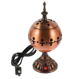TEHAUX Plug-in Incense Burner, Aromatic Electric Bakhoor Burner Decorative Electric Censer Antique Censer Holder Burner Centerpiece Conical Incense Burner Seat for Home Decoration (Us Plug)