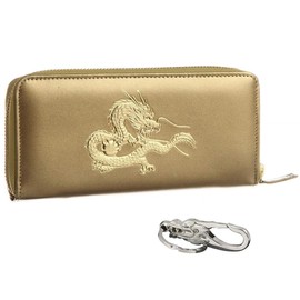 SakuraZen Money Luck Wallet, Round Wallet, Long Wallet, Men's, Women's, Emperor Dragon Wallet for Money Luck Up/ Feng Shui for Money Up, Genuine Leather, Men's Wallet, Round Long Wallet, Leather,