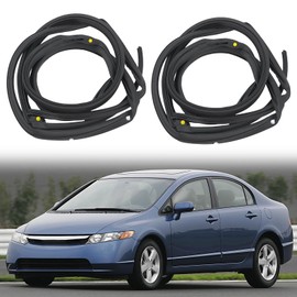 JDMON 2PCS Door Moulding Strip Weatherstrip Seals Compatible with 2006-2011 Honda Civic 4 Door Sedan, Rubber Weather Stripping Replacement for 72310-SNA-A01 72350-SNA-A01
