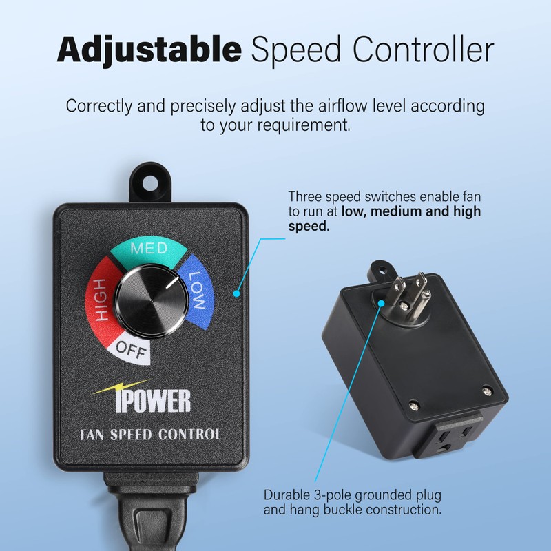 iPower 6 Inch 318 CFM Inline Duct Ventilation Fan Combo,