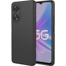 QWYJ Funda for OPPO A38 Funda Protectora de TPU Suave Ultrafina Matte Minimalista for OPPO A38 Case Liso(Negro)