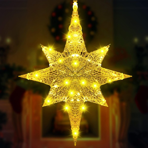 Retisee 24 Inch Lighted Christmas Glitter Bethlehem Star Large LED