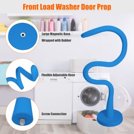 Front Load Washer Door Prop - Magnetic Washing Machine Door Stopper with 2.6-Inch Magnet Base, Removable Washer Door Holder Keep Washer Door Open to Prevent Odors (Blue)