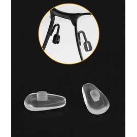 LenzProse 6 Pairs Replacement Nose Pads for Oakley Eyeglasses/Sunglasses, Anti-Slip Clear Silicone Nose Pieces Guards (Airbag Push-in Glasses Nose Pads)