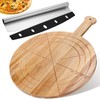 Pickmesh Pizza Cutter and Round Serving Board Gift Set 16