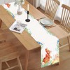 Sprinlot Easter Table Runner, Rabbit Table Runner, Easter Linen Tablecloth,
