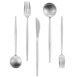 20-Piece Silverware Set, IBIILII JEFF Stainless Steel Flatware Set，Kitchen Utensil Set, Tableware Cutlery Set, Service for 4, Satin Finished Polished & Dishwasher Safe