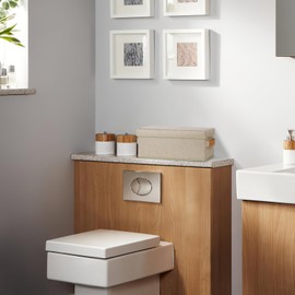 Lukeline Tampon Holder for Bathroom, Bathroom Storage Containers with Lid, Adjustable Divider Feminine Product Organizer, Tampon Organizer, Bathroom Accessories Decor Box,2-Pack