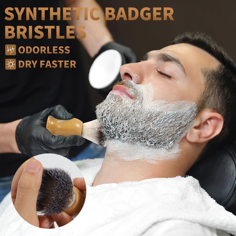 ÖkoStamm Shaving Brush and Bowl - Bamboo Shaving Brush for